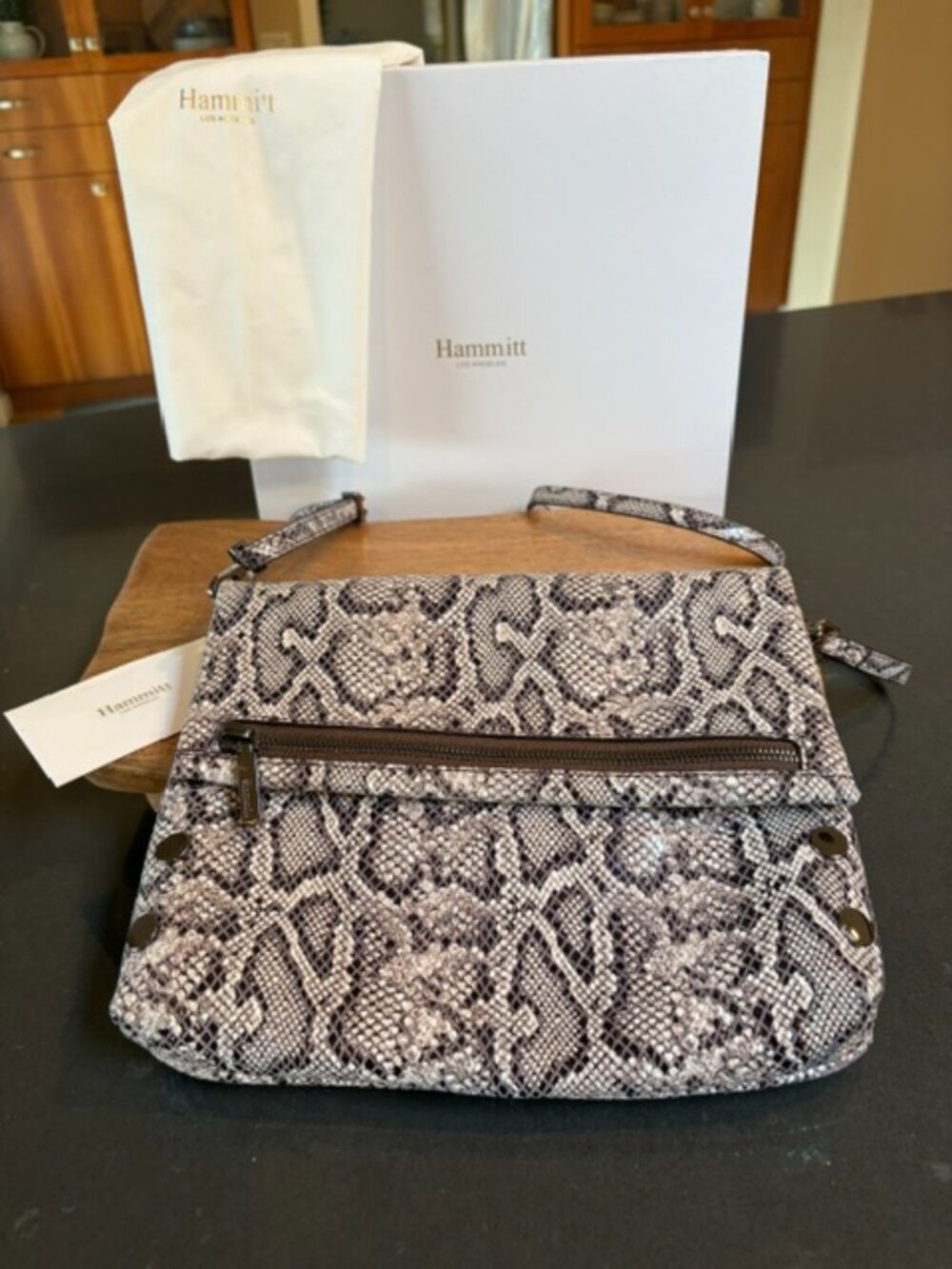 HAMMITT VIP MEDIUM SNAKE GUNMETAL